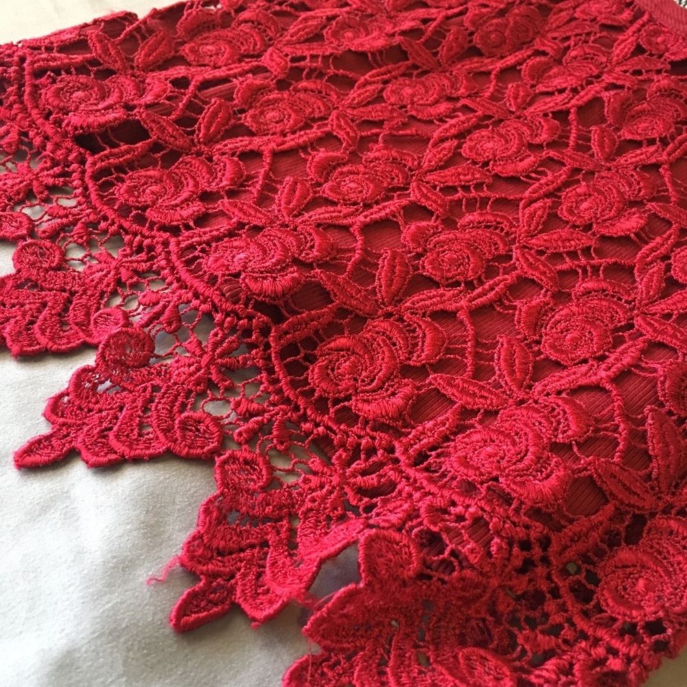 Red lace tank top